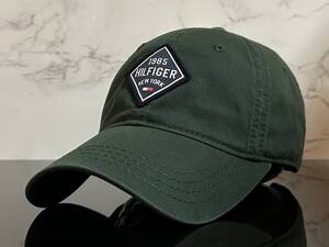 【未使用品】46QB 上品★TOMMY HILFIGER トミー・ヒルフィガ－ キャップ CAP 上品で高級感のあるグリーンのコットン素材♪《FREEサイズ》