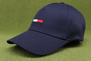 新品並行正規 TOMMY JEANSトミーヒルフィガー 帽子 キャップ 紺 ネイビー フリーサイズ コットン 管理No4Dm