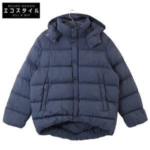 美品/ PYRENEX ピレネックス HWQ058 PLUME2 オーバーサイズ フーディダウン ジャケット 42/44 ネイビー レディース