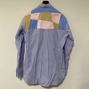 美品 COMME des GARCONS SHIRT ギンガム チェック パッチワーク シャツ S コムデギャルソン