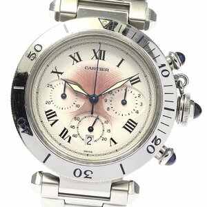 訳あり カルティエ CARTIER W31018H3 パシャ 38 クロノグラフ クォーツ メンズ _790616