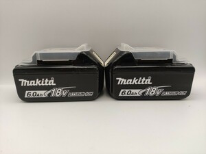 純正 動作品 2個 マキタ Makita リチウムイオン バッテリー BL1860B 6.0Ah 18v BL1860 雪マーク 雪印 インパクトドライバー 23 検索) 美品