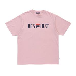 新品 FILA x BE:FIRST ロゴTEE L ピンク LOGO Tシャツ ATMOS取扱い カットソーU BE:FIRST COLLABO LOGO TEE