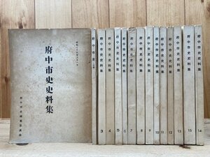 府中市史史料集 全15・付編・総目録、計16冊/板碑 庚申塔・検知帳・神社 寺院史料・延喜式に見る武蔵国関係史料　YDJ469