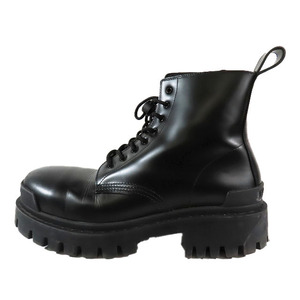 21AW バレンシアガ BALENCIAGA STRIKE 20MM LACE-UP BOOT ストライク レースアップ アングルブーツ 589338 靴 黒 ブラック 42 メンズ