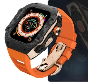 【高級カーボンアップルウォッチケース apple watch 9,８ 45mm】リシャールミル風　　　　　　　限定 ゴールデンコンセプト ハンブルリッチ