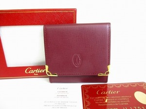 【新古品】　カルティエ Cartier マスト ドゥ カルティエ カーフスキン スクエア コインパース 小銭入れ メンズ レディース