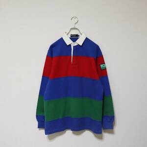 90s POLO SPORT ポロスポーツ ラルフローレン 長袖 ラガーシャツ ボーダー ナイガイ - Size M