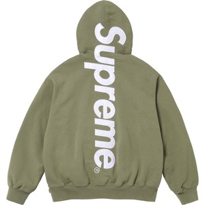 新品未開封品 SUPREME Satin Applique Hooded Sweatshirt Light Olive カーキ 23FW サテン アップリケ フーディ パーカー