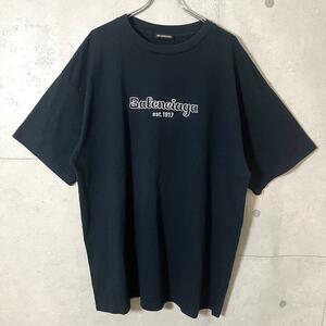 ［20SS・美品］バレンシアガ　BALENCIAGA エンブロイダリー　ロゴ刺繍　DEMNA GVASALIA デムナ ヴァザリアest.1917 クルーネック Tシャツ S