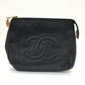 CHANEL シャネル キャビアスキン ポーチ 4725777【DAAQ9087】