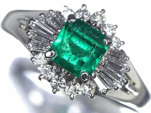 KL12462D【1円～】新品【RK宝石】≪Emerald≫ 美しいテリ艶!! 極上エメラルド 大粒0.69ct 極上ダイヤモンド Pt900 高級リング ダイヤ