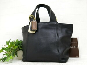 COACH オールド コーチ◆4133◆カーフ レザー 本革◆ハンド ミニ トート バッグ◆ブラック ゴールド金具◆超美品◆腕掛け◆N8239