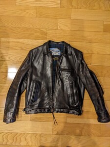 エアロレザー ジャケット ホースハイド36 AERO LEATHER Horsehide ひび 破れ、補修あり タロンTALONジッパー