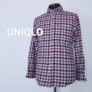 ☆◇UNIQLO　メンズ　長袖シャツ　Sサイズ　 チェック柄　シャツ　綿