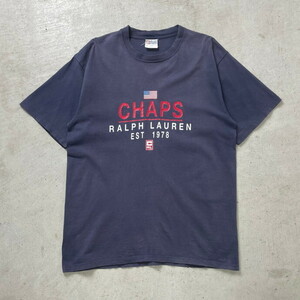 90年代 カナダ製 CHAPS Ralph Lauren チャップス ラルフローレン プリント Tシャツ メンズM【SS2407-30】