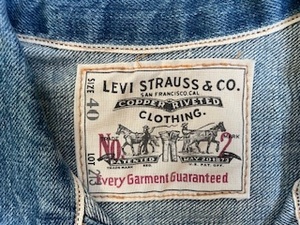 LEVI’S 　２１３　黒ドーナツボタン　NO2デニム　 アメリカ製 　ファーストタイプ　サイズ４０　未使用品　デッドストック　ジージャン