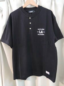  X-LARGE XLARGE エクストララージ COLLEGE LOGO HENLEY NECK S/S TEE ヘンリーネック ブラック L 人気品 送料\230～ 値下げ！