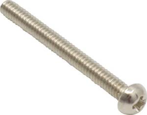 スクリュー Machine Screw - 3-48 x 1” 25.4mm, Phillips, Pan Head, Nickel (1) [送料170円から 同梱可]