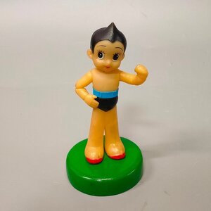 希少 昭和レトロ ビリケン商会 鉄腕アトム ソフビ 首振り人形 木製台座 高さ約17cm　122007/SR18S