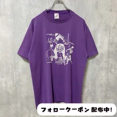 古着 used　90s　90年代　ヴィンテージ　半袖プリントTシャツ　紫　パープル　レトロ　デザイン　個性的　クルーネック　春夏服