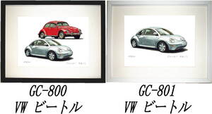 GC-800 VWビートル・GC-801 VWビートル限定版画300部 直筆サイン有 額装済●作家 平右ヱ門 希望ナンバーをお選び下さい。