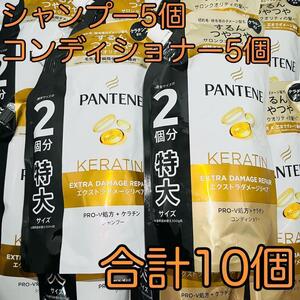 PANTENE パンテーン エクストラダメージリペア 詰替 シャンプー 600ml × 5個 & トリートメントinコンディショナー 600g × 5個 合計10個