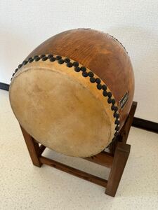 和太鼓 太鼓 直径約37㎝ 高さ約37㎝ 祭り 盆踊り 伝統 楽器 現状品 管理No.※i4※