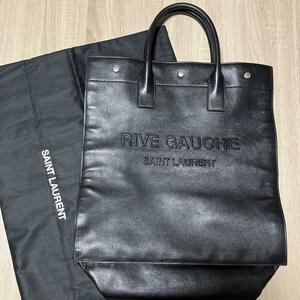 サンローラン SAINT LAURENT ノース サウス リヴ　ゴーシュ NORTH SOUTH RIVE GAUCHE　トートバッグ　レザー　黒　シルバー