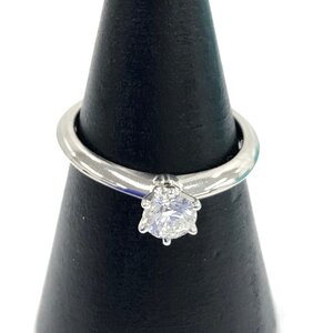 TIFFANY＆Co. ティファニー リング ソリテール ダイヤ 10号 PT950 61282920 D0.40ct 総重量3.9g 鑑定書 箱付き【DAAU2005】