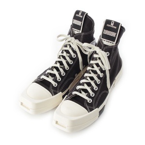 リックオウエンス ダークシャドウ Rick Owens DRKSHDW ターボ チャック70 ハイトップ スニーカー 172344C ブラック 26.5cm【中古】