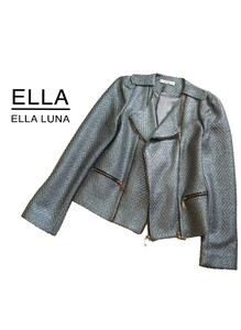 美品【ELLA LUNA】ライダースジャケット(9号程度)シルバー インポート