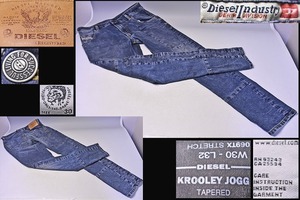 DIESEL ★ ディーゼル ★ KROOLEY JOGG TAPERED ★ パッチワーク ★ 069TX ★ 30インチ ★ デニム ★ ジーンズ ★ 中古品 ★