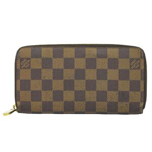 本物 ルイヴィトン LOUIS VUITTON LV ジッピーウォレット ダミエ エベヌ ラウンドファスナー 長財布 ブラウン N60015