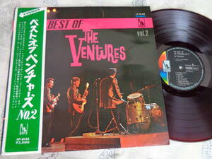 L#3598◆帯付LP◆ ベスト・オブ・ベンチャーズ No.2 補充票付 赤盤 BEST OF THE VENTURES LP-8155