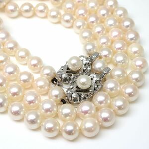 2WAY!!◆アコヤ本真珠ロングネックレス&ブレスレット◆J 約54.5g 6.0-7.0mm珠 pearl パール jewelry necklace ジュエリー DB0/DF0