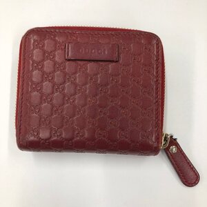 GUCCI　グッチ　マイクログッチシマ　レザー　ウォレット　財布　449395・525040　保存袋・箱付き【CKARE003】