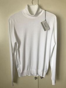 JOHN SMEDLEY ジョンスメドレー タートルネックセーター　シーアイランドコットン　L 白　white 新品未使用