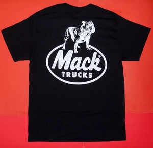 Official Mack Trucks Bulldog Double Sided T shirt☆マックトラックス☆Tシャツ（M)ブラック☆オフィシャルライセンス