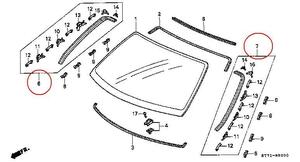 ホンダ純正新品 DC2 フロントガラスサイドモール フロントガラスモール サイドモール インテグラ ガラスモール モール
