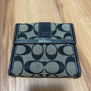 【G6】コーチ COACH シグネチャー キャンバス 財布 ジャンク品