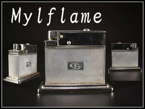 【秀】ZB536 戦前 ドイツ製 【Mylflame】 卓上オイルライター／着火確認済み美品！ｒ