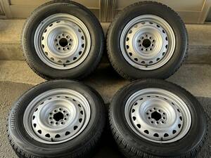 【中古】社外鉄ホイール 15インチ 6J+45 10穴マルチ BS VRX 195/65R15 19年製 冬タイヤ4本セット！【全国送料無料！】 プリウス、セレナ等