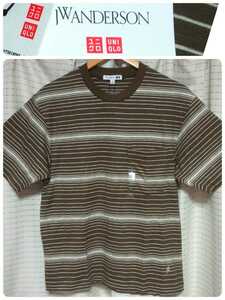 SALE!! ボーダーTシャツJW ANDERSON ユニクロ ユー JWアンダーソンU NIQLO UポケTポケット付きS新品OliveオリーブCOTTON100%綿100%コットン