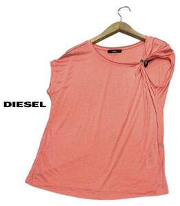 DIESEL★ディーゼル★（S）片半袖 Tシャツ カットソー/オレンジピンク系 美品