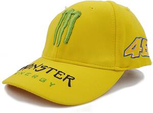 VR46 MONSTER ENERGY モンスターエナジー フレックスフィット カーブバイザーキャップ（イエロー）【並行輸入品】