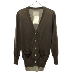 sacai サカイ Cardigan Scarf Hem ヘムスカーフニットカーディガン 10-01315 カーキ 2 ITEY0FU6WB8Q