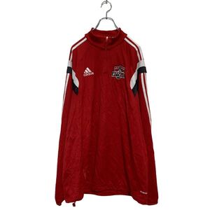 adidas ハーフジップ トラックジャケット XL レッド アディダス ビッグサイズ ジャージ スポーツウェア 古着卸 アメリカ仕入 a606-5263