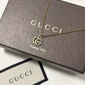 1円～【未使用】GUCCI グッチ チャーム&ネックレス ゴールド チェーン GG マーモント インターロッキング メンズ レディース45cm