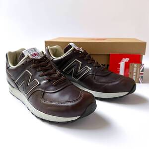 フルグレイン オールレザー New Balance M576CBB UK製 US8 26cm 美品イギリス英国製 茶 ブラウン×ベージュ NB スニーカー Made In England